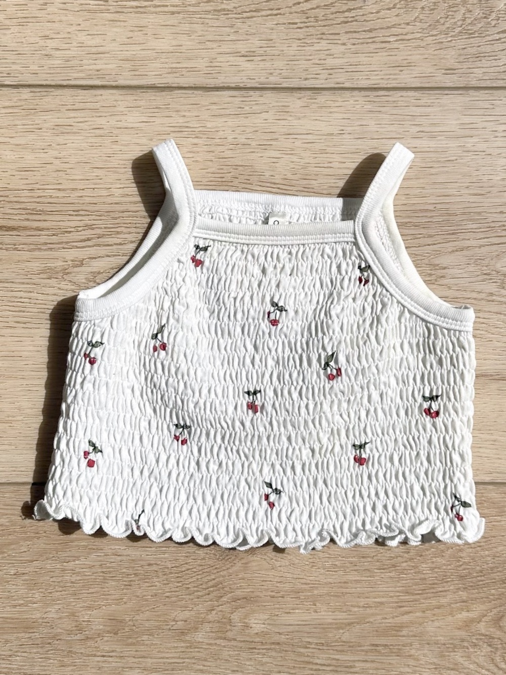 Oat Cherry Shirred Tank
